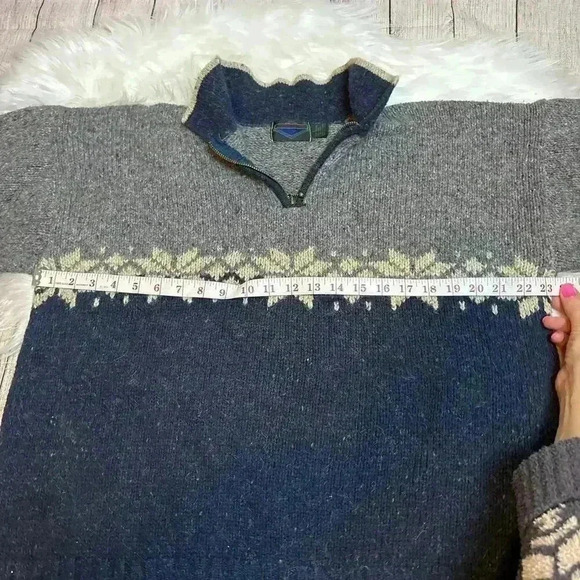 Vintage Etchings Fair Isle Wool Blend Grandpa Men’s Sweater Size XL - Picture 4 of 7